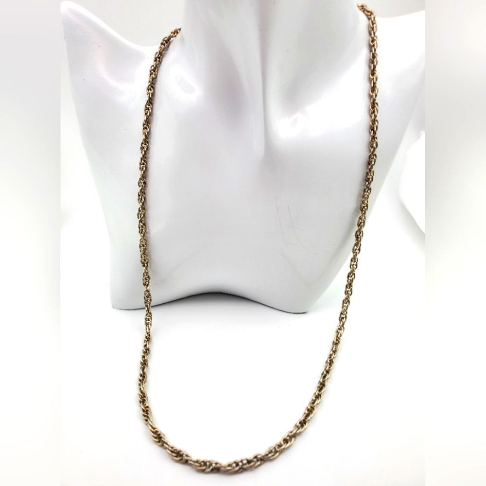 Silver tone twist chain necklace N0810